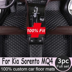 Car Carpet Floor Mat For Kia Sorento MQ4 2021 2022 2023 Waterproof Leather Cat Floor Mats Tapetes Para Automovil Car Accessories
