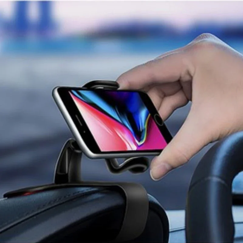 Car Phone Holder GPS Mount for Dashboard Sun visor Clip-On Phone Stand Bracket iPhone 11 Xs Max Samsung Xiaomi Huawei Universal