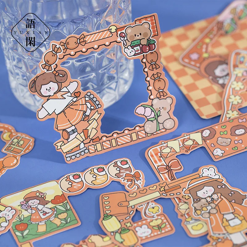 15pcs/bag Photo Frame Sticker Package Ago's Assembly Day Series Cute Hand Account Material Decorative Stickers