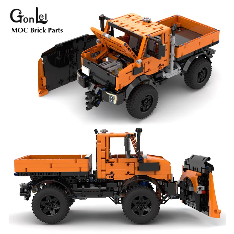 

NEW Technical Series MOC Building Blocks Truck Model Unimog U1400 Snowplow Cars DIY Bricks Toys Assemble Creative Gifts