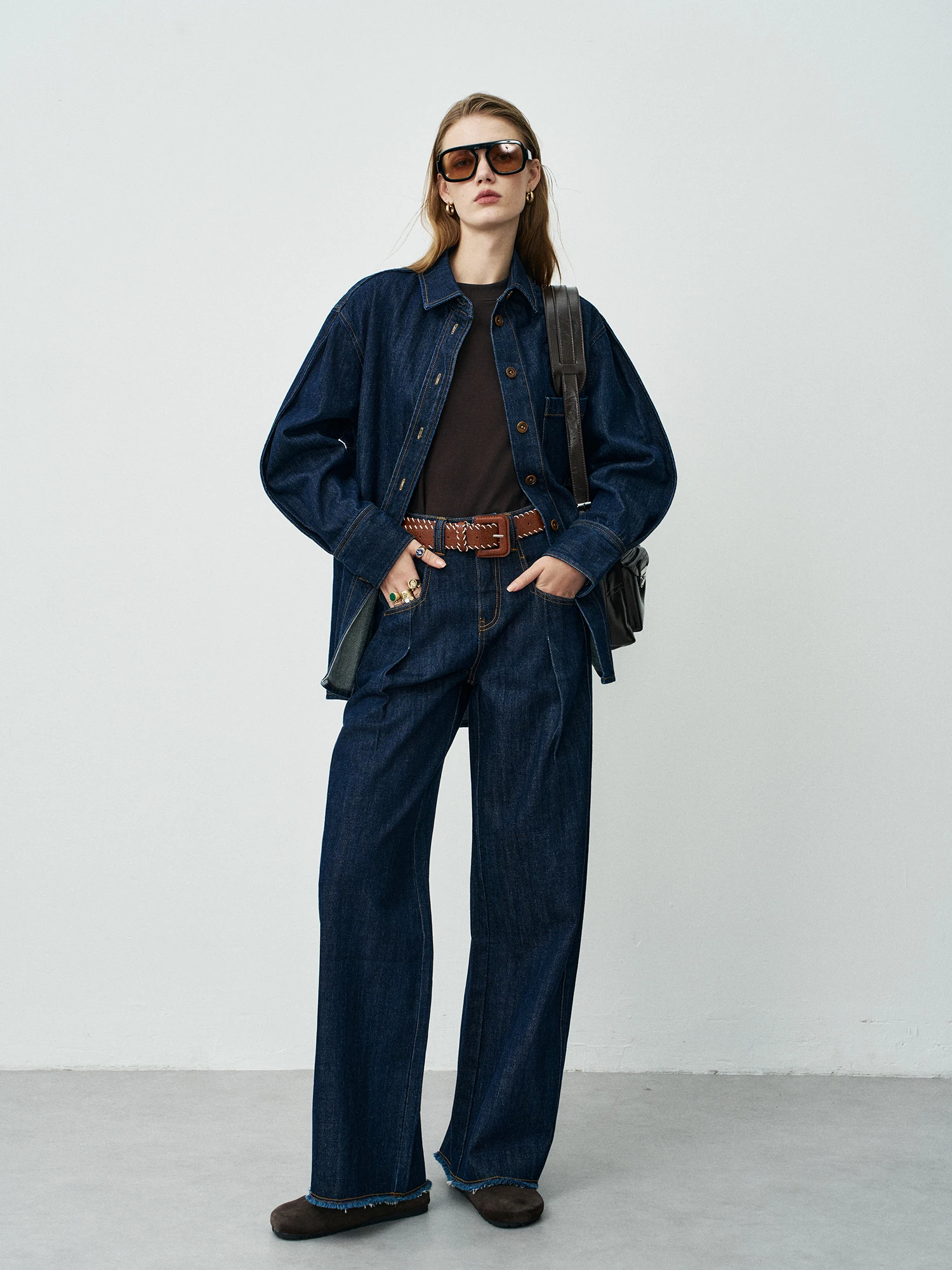 

Джинсовый тюнер с высокой посадкой в стиле ретро, женские джинсы-бананы, модный качественный топ на пуговицах из смеси хлопка на весну и осень