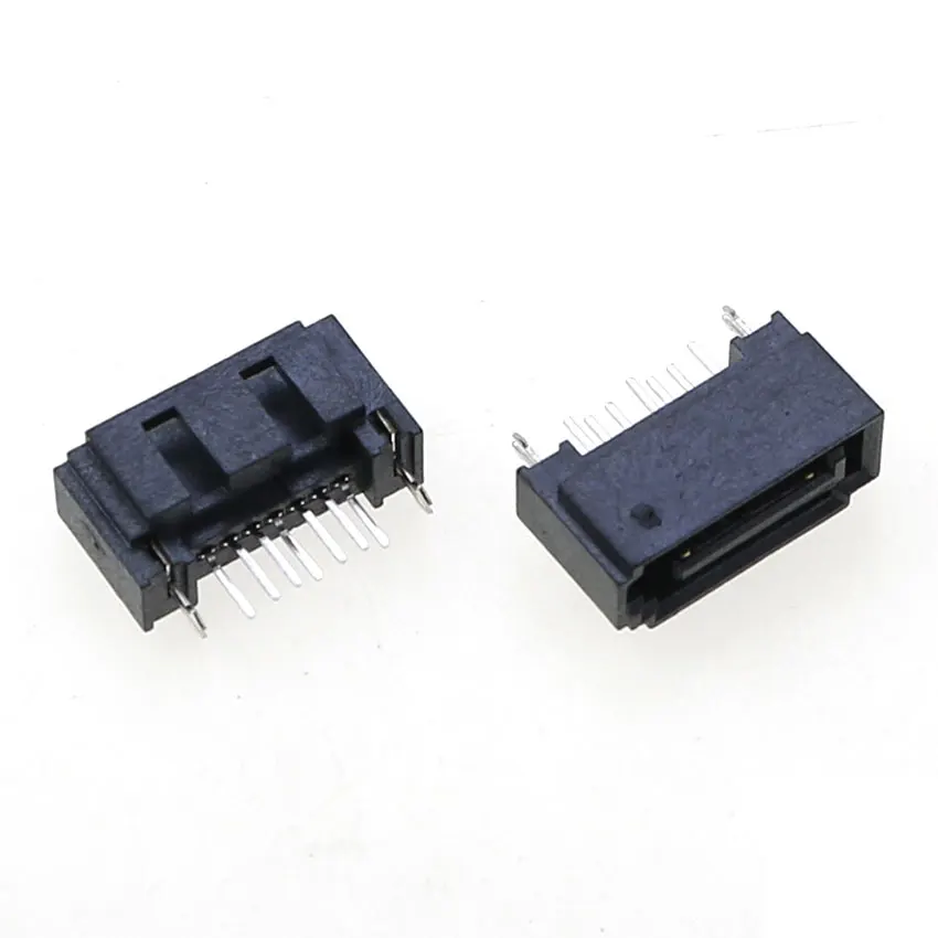 10Pcs SATA 7Pin Male Female Type A Needle 7P Double Row Dislocation 90/180 Degree Connector Hard Disk Interface Socket SATA PCB