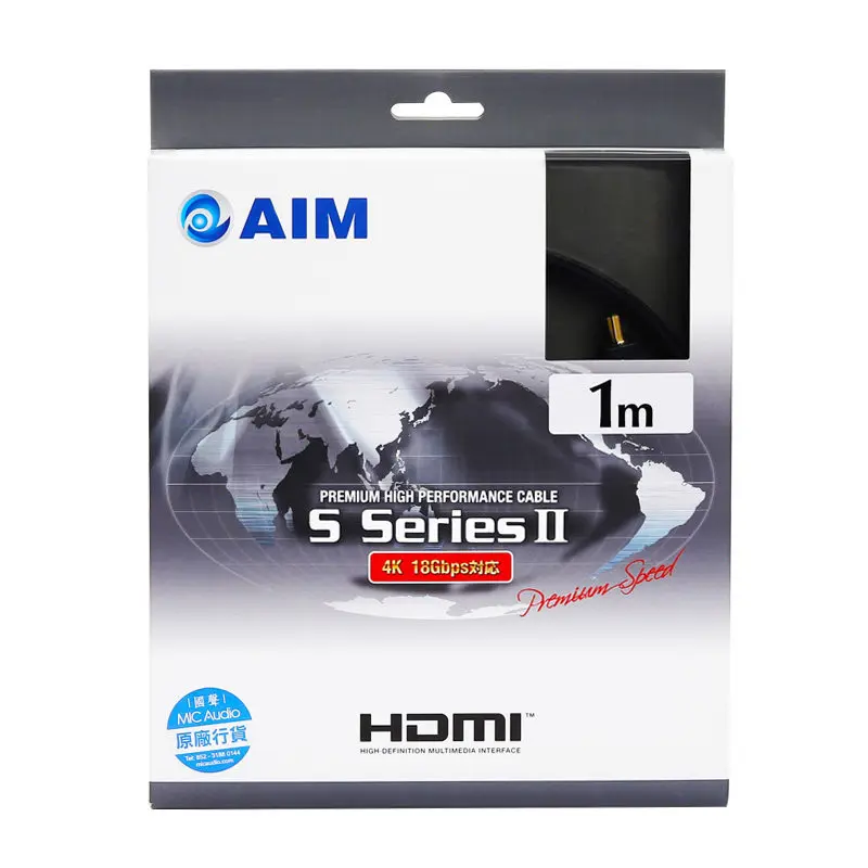 Japanese imported AIM FLS2 series 4K high-definition video cable computer decoder monitor projector HDMI cable