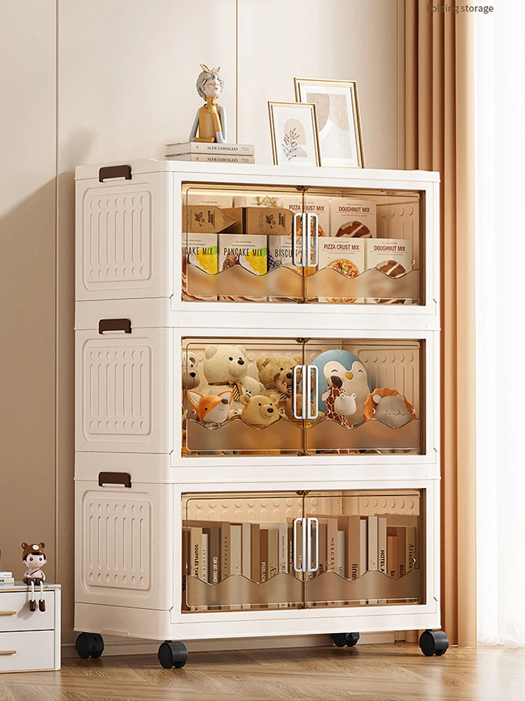 Plastic Storage Bins Organizer 5 Tiers Stackable Folding Storage Cabinet Containers With Lids Or Bedroom Wardrobe Sorting Boxes