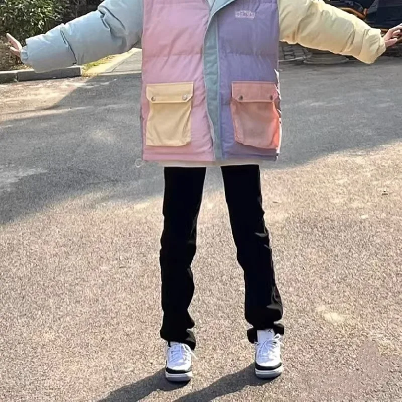 Bla High-Waist Straight-Leg Stretch Denim Jeans Women's Retro Slim Fit Autumn New plus Size Elastici Cigarette Pants