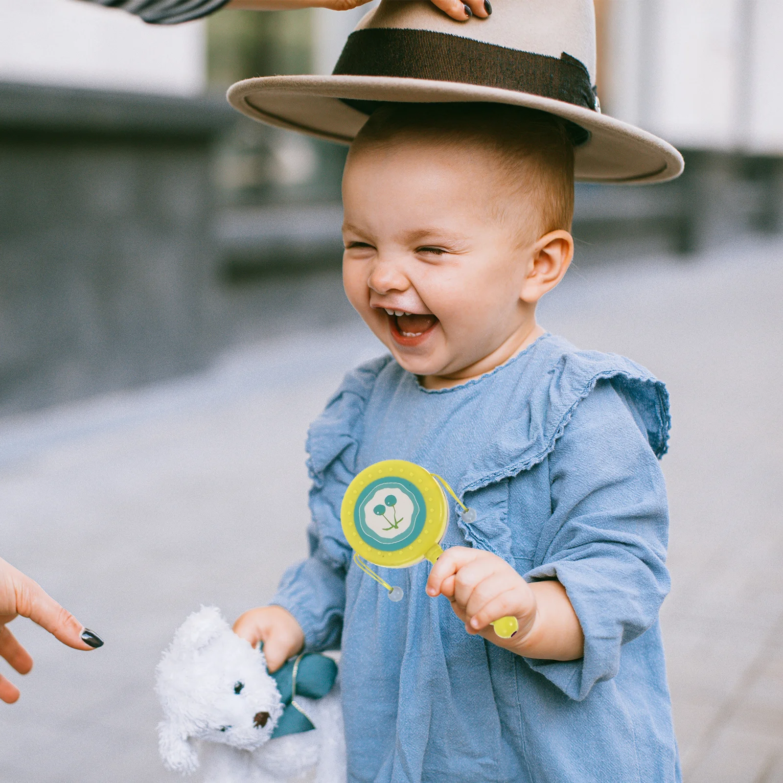 12 pezzi tamburi a sonaglio colorati tamburo portatile creativo per neonati strumento di apprendimento per la stimolazione sensoriale del bambino
