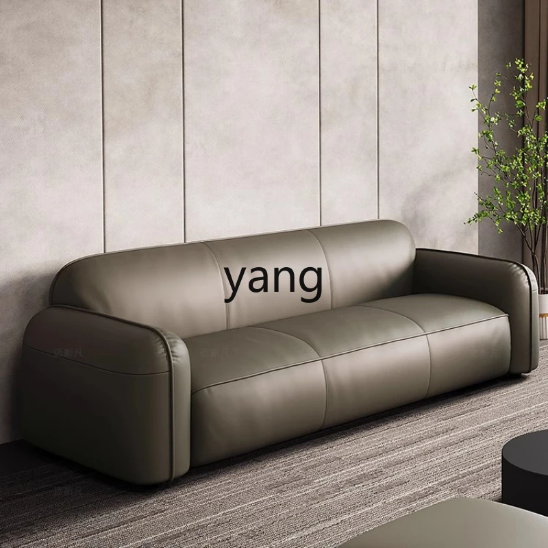 

YHM Genuine Leather Sofa for Small and Large Apartments, Tofu Block Straight Row Double Seater