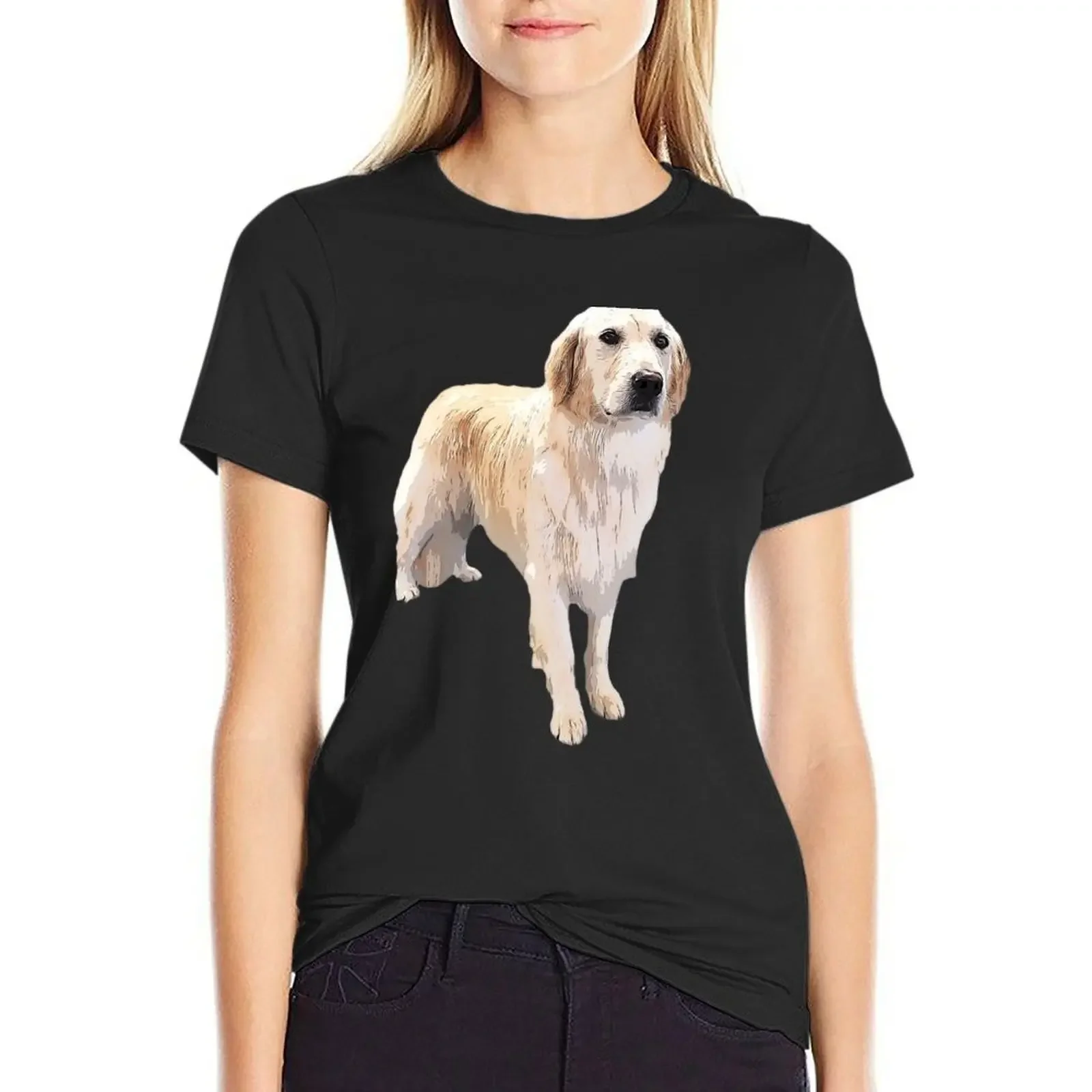 Golden Retriever Standing Beauty T-Shirt Female clothing summer top oversized workout shirts for Women