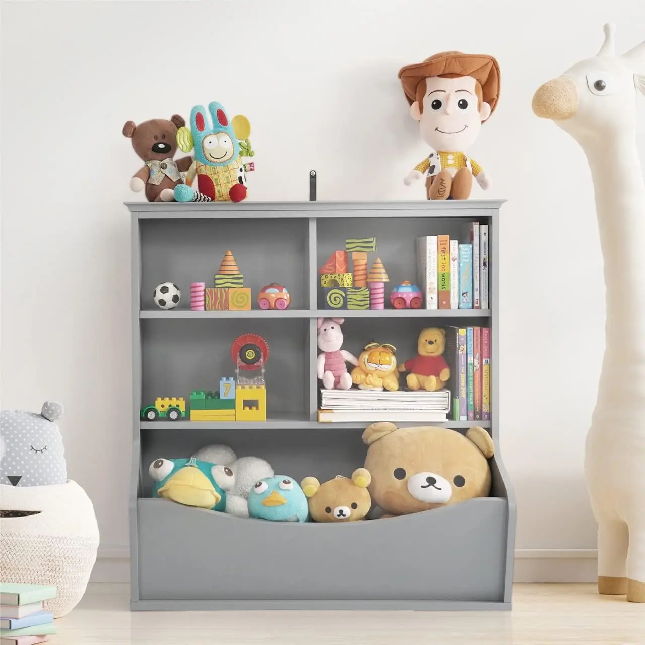 

Kids' Toy Storage Organizer, Open Storage , Book Cabinet/ Shelf for Nursery, Playroom, Closet, Home