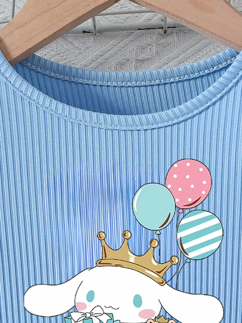 Cartoon Princess Kids Outfit, European‑American Style Girls' Dress, Blue Tulle Cinnamoroll Princess Dress - view 4