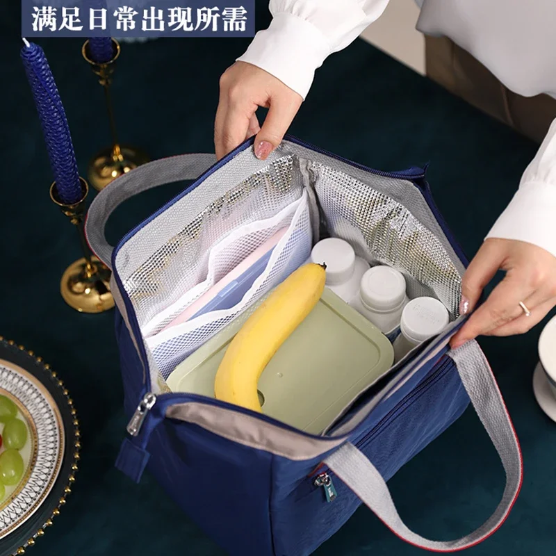 Large Lunch Bag Women Waterproof Concise Convenient Fresh Cooler Bags Thermal Breakfast Food Box Portable Picnic Travel