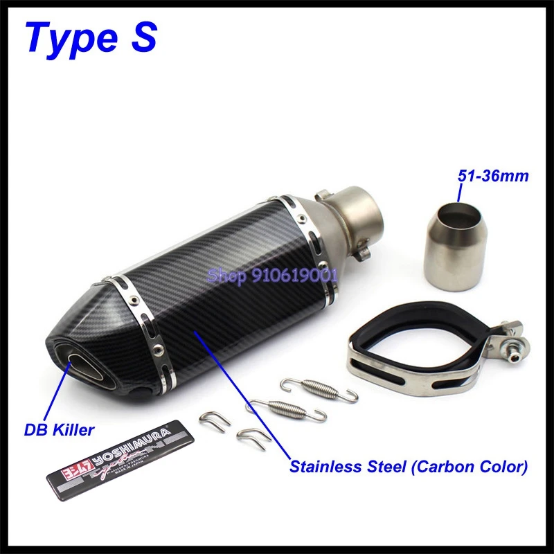 Inlet 51mm Motorcycle Exhaust Pipe Muffler Yoshimura Motorbike Escape Moto DB Killer Universal for TMAX NMAX XMAX PCX MSX 125