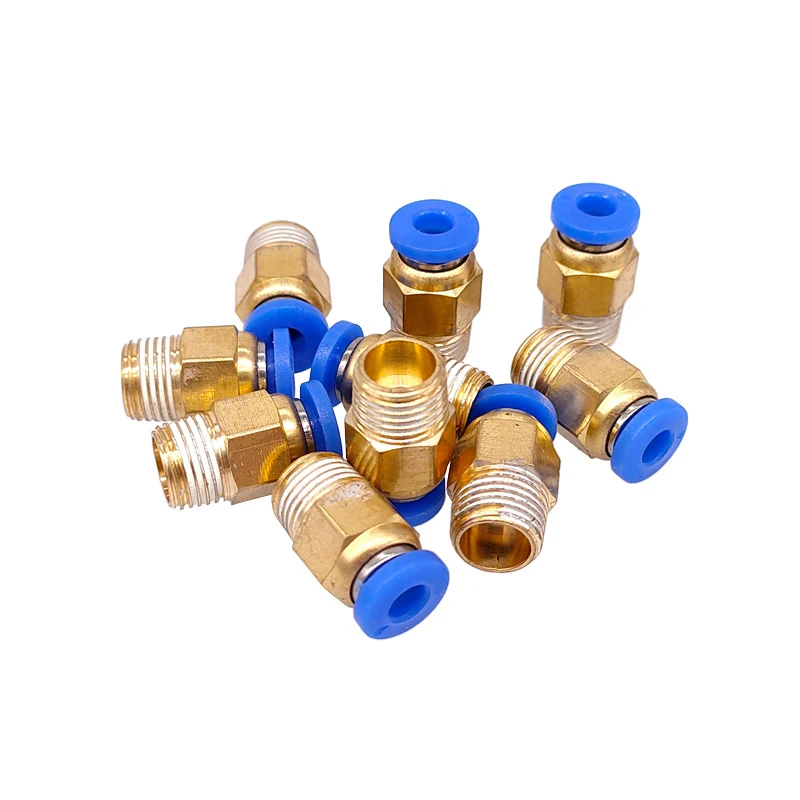 1Pcs Pneumatic Air Connector Fitting PC 4mm 6mm 8mm 10mm Thread 1/8 1/4 3/8 1/2 Hose Fittings Pipe Quick Connectors