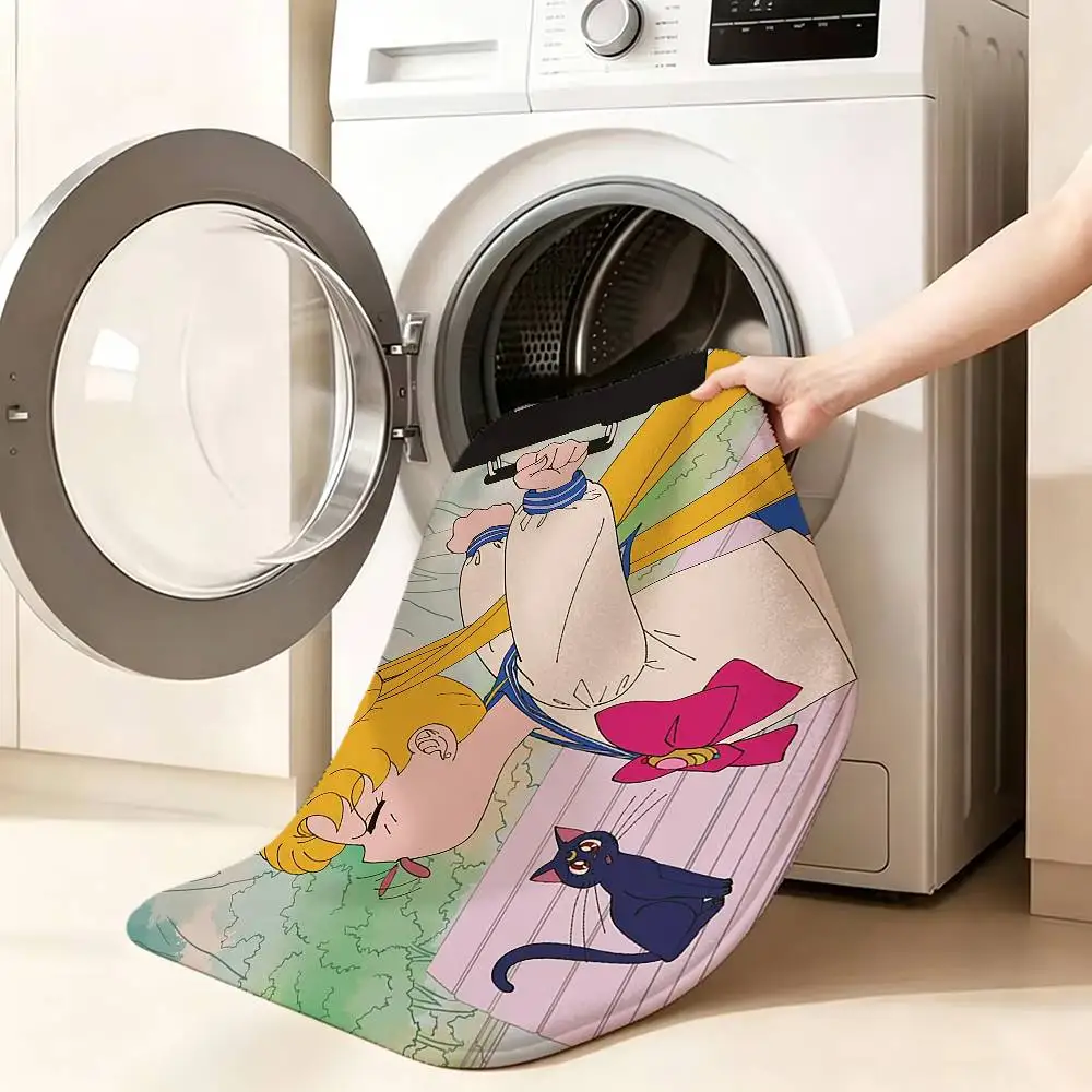 Cartoon S-Sailor M-Moons Bedroom Decor Carpet  for Living Room Thick Plush Study Floor Mat Home Fluffy Soft Rug
