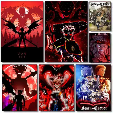 Anime B-Black Clover Movie Painting Calligraphy Canvas HD Poster Wall Art interior Hallway Home Decoration Holiday Gifts