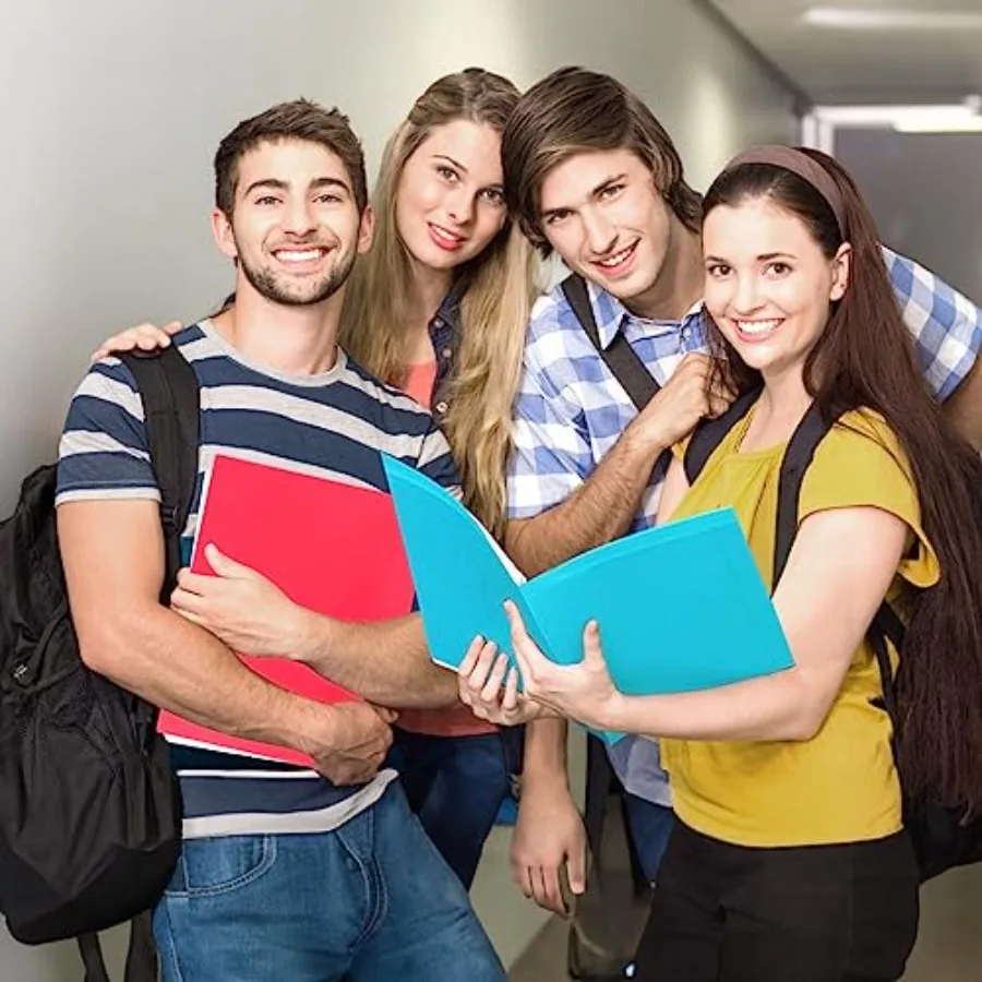 6-delige mappen met potten en visitekaartjeshouder Letter-formaat Gekleurde plastic potmappen voor documenten Archiefmappen voor school