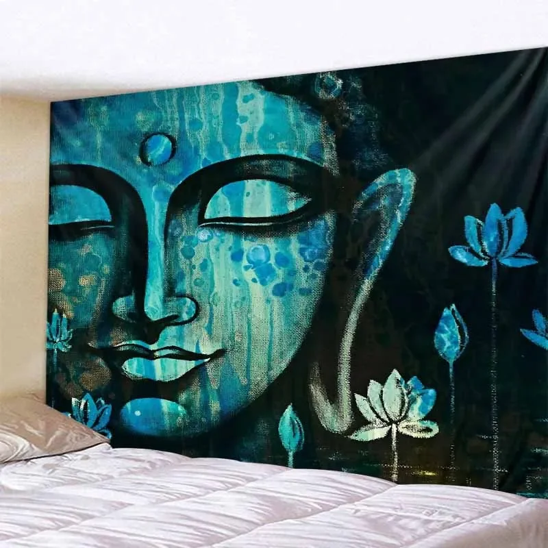 Indian Buddha Art Tapestry Wall Hanging Meditation Mandala Room Wall Decor Boho Home Aesthetics Home Decor Background Fabric