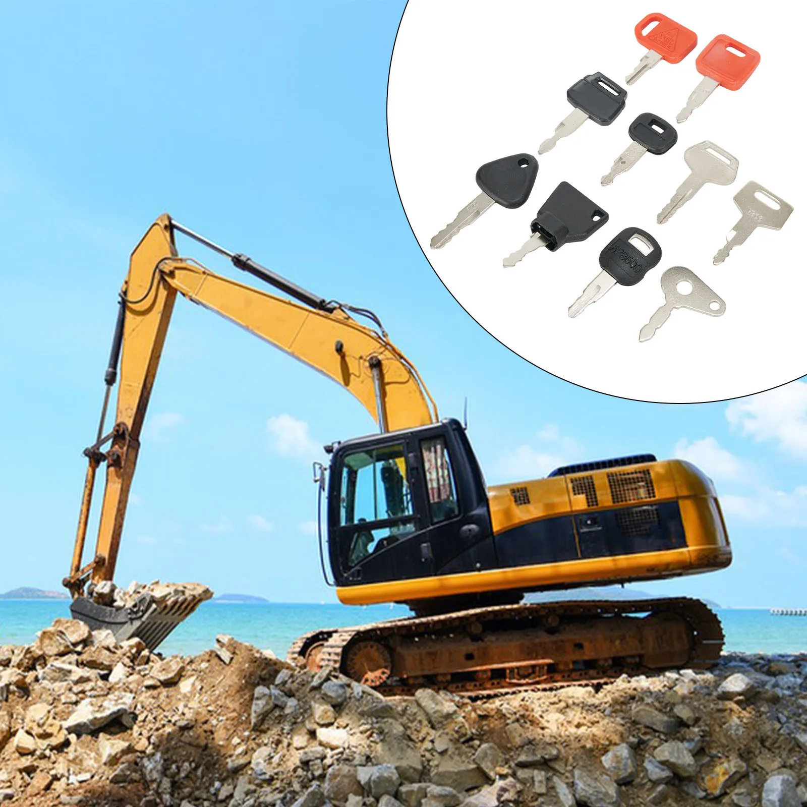 10 KEY SET Master Key Ignition Set For Agricultural + Heavy Plant Machinery  For Most Excavators Tractors Heavy Machinery