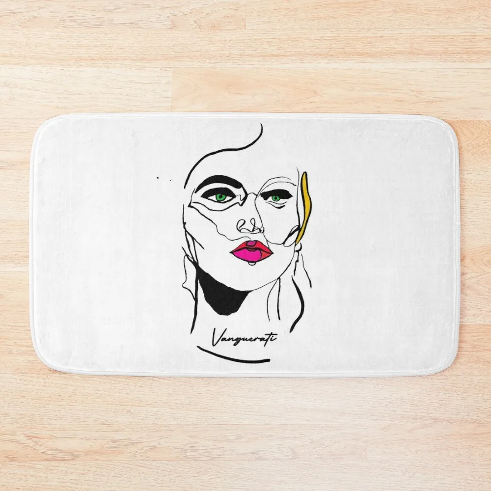 

Colourful drawing of a woman made with ink Bath Mat For Toilet Bathroom Gadgets Non-Slip Pad Mat