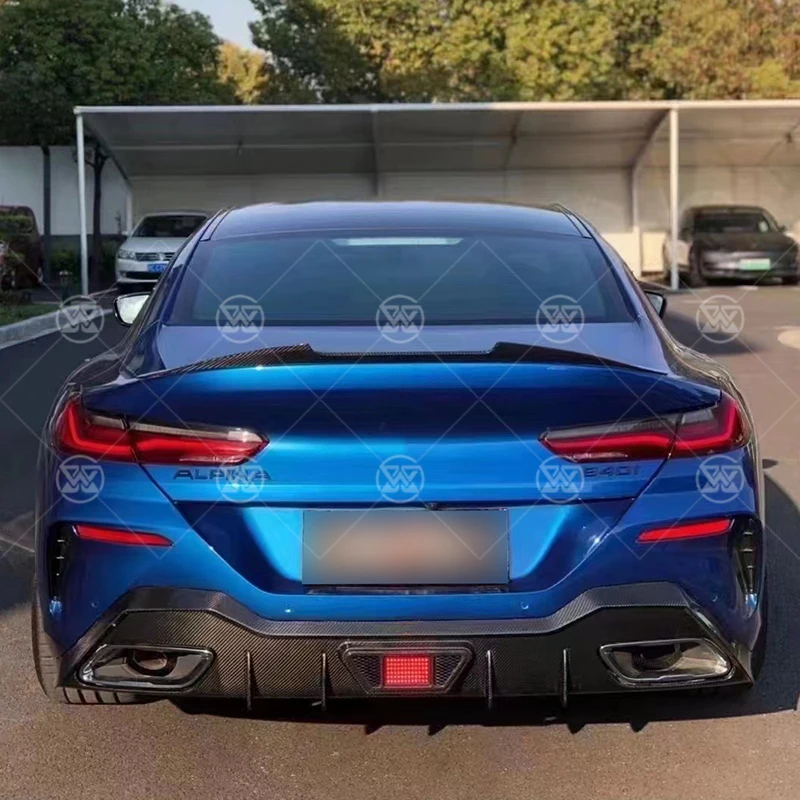 

Задний спойлер с фонарями и сплиттером для BMW 8 серии G14 G15 G16 830 840 850 в стиле AC, карбоновый диффузор заднего бампера, комплект обвеса