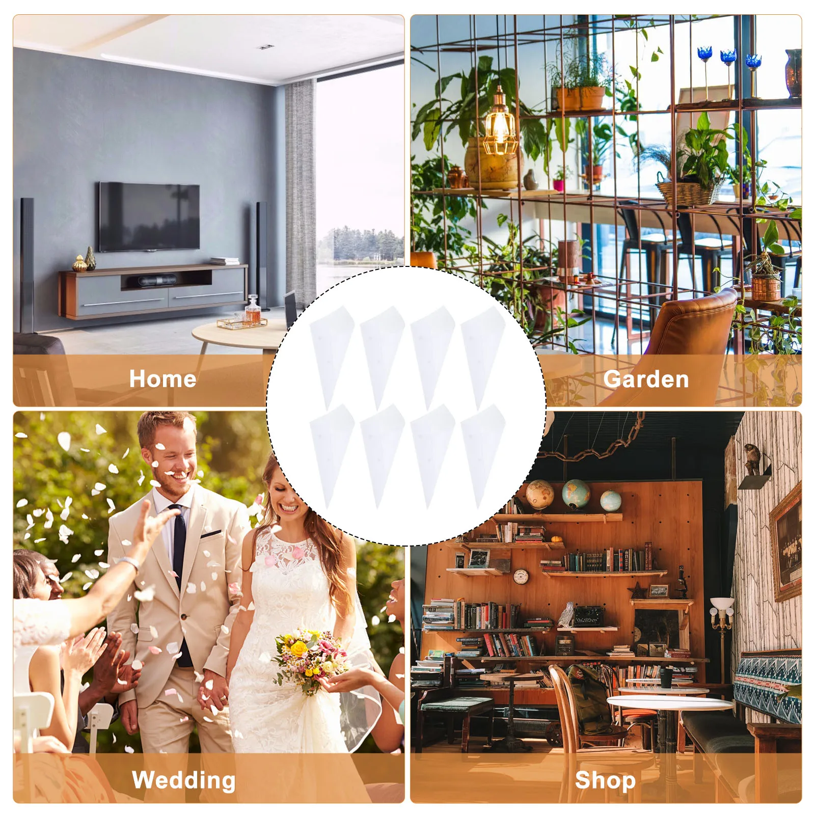 

50pcs Paper Cones White Kraft Elegant Wedding Party Decorations Confetti Petal DIY Flower Gift Packing Art Supplies