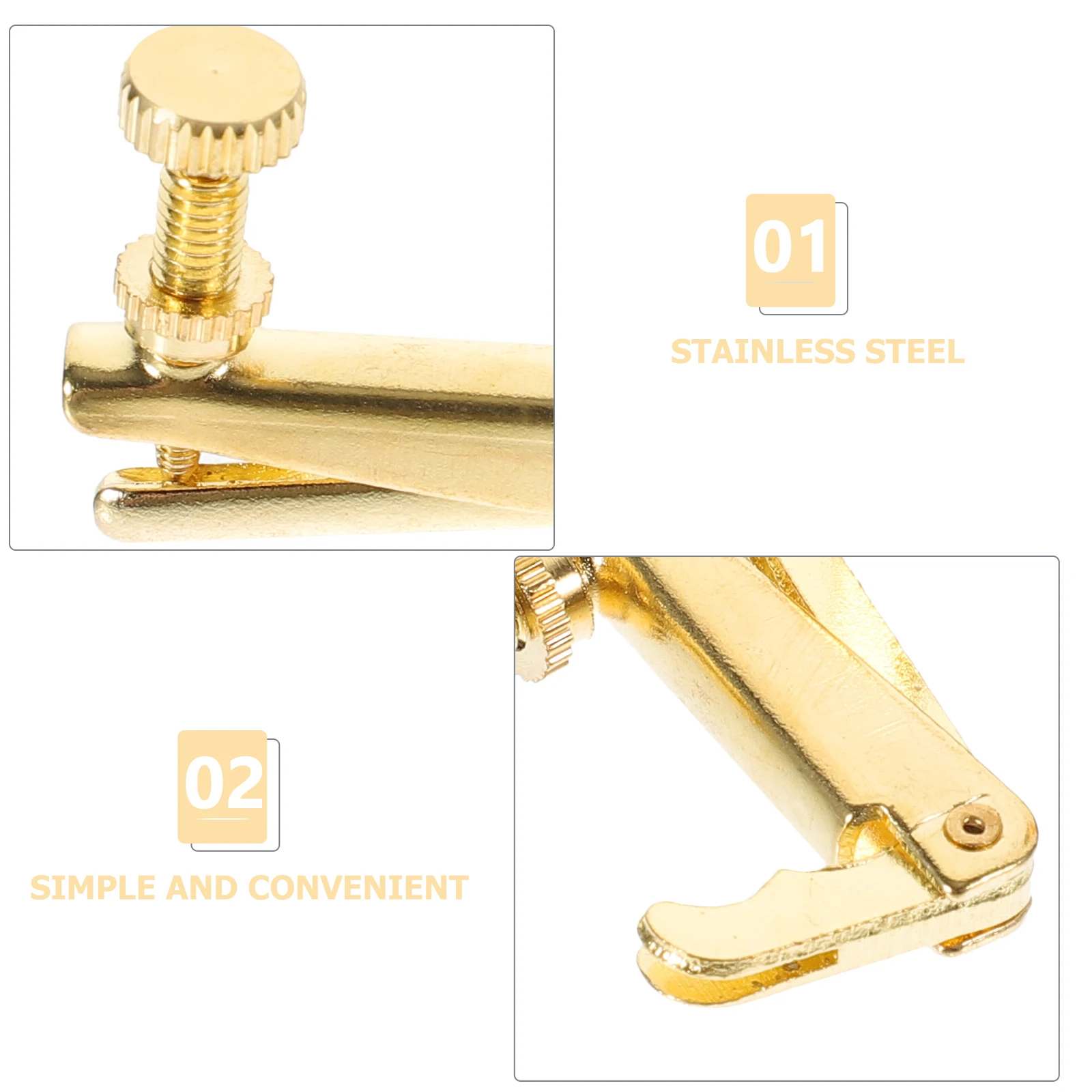 2 Pcs Violin Tuner Hooks Regulator Parts Fine Stainless Steel Tuning Pegs Accessories
