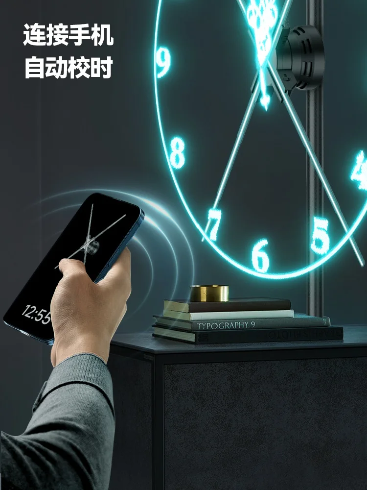 Stereoscopic digital projection dynamic display with background emitting petal clock