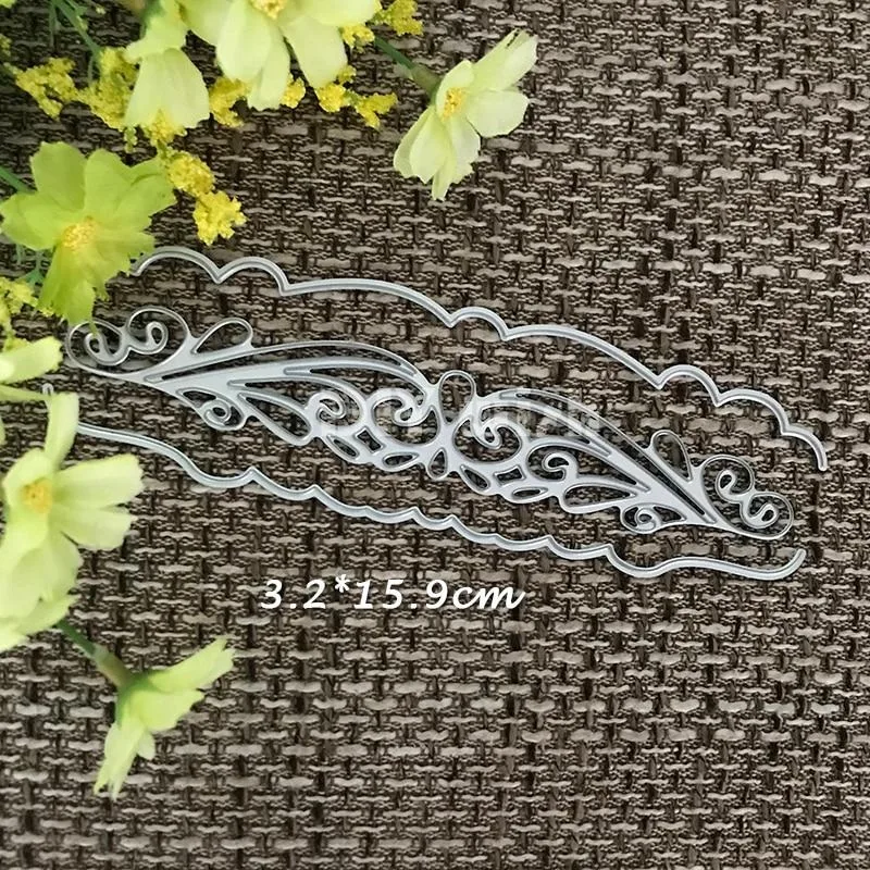 6pcs Vintage Lace Embrossing Curved Wavy Border Edge Metal Cutting Dies Embossing Scrapbooking Paper