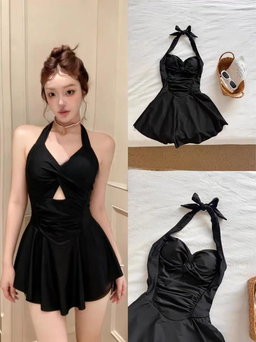 

Anna Dinner Slimming oulder Bared Conservative Thermal Swimsuit Women's Briefs Swimwear Casual Sle Svel N...