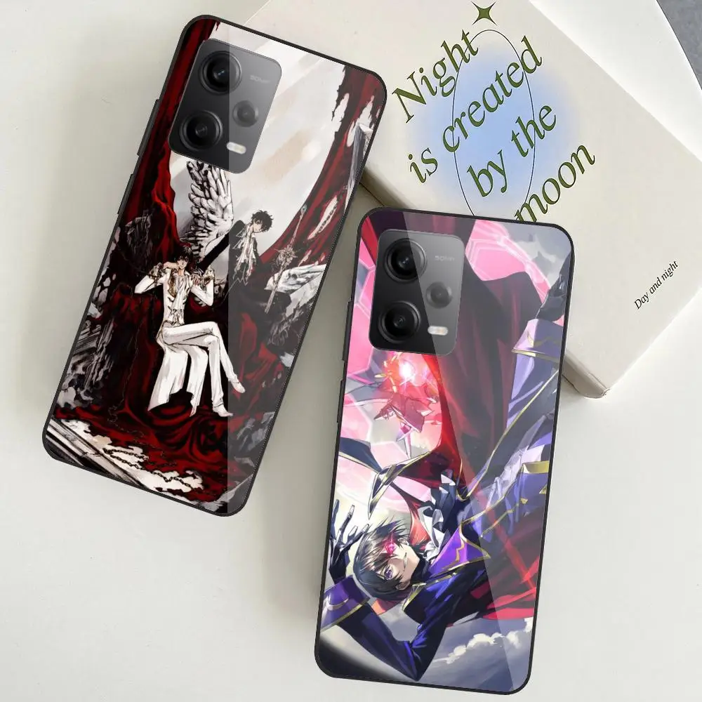 Code Geass Phone Case For Redmi Note 13 Pro Plus 12 11 A3X A1 A2 13C 12C Black Glass Cases