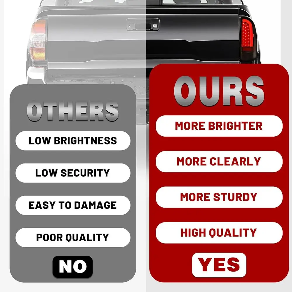 Lentille de fumée boîtier noir 2005-2015 Toyota Tacoma type C barre de Tube LED feux arrière avec frein arrière et clignotant