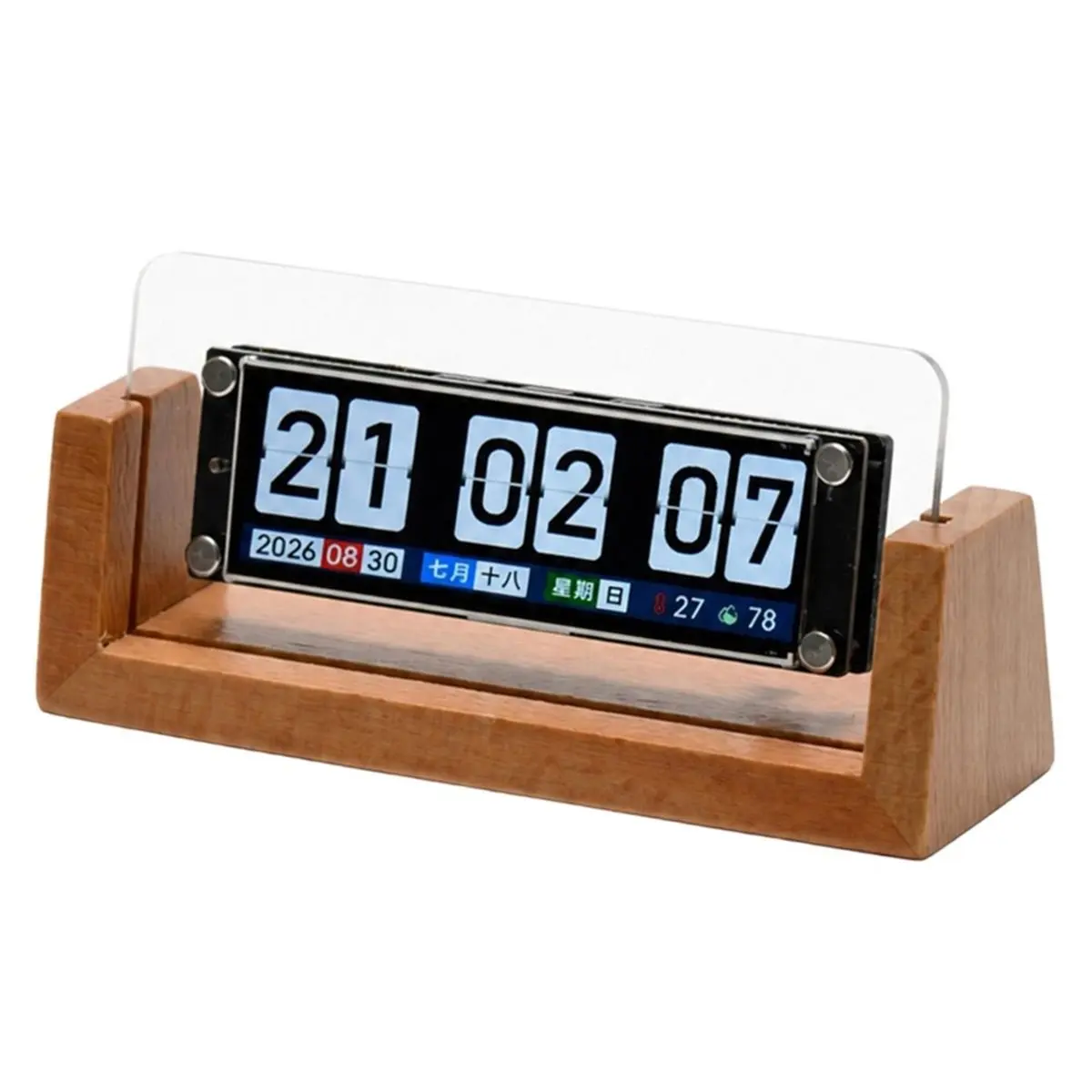 Music Themed Page-Turning Clock with Temperature and Humidity Detection WIFI Smart Desktop Ornament