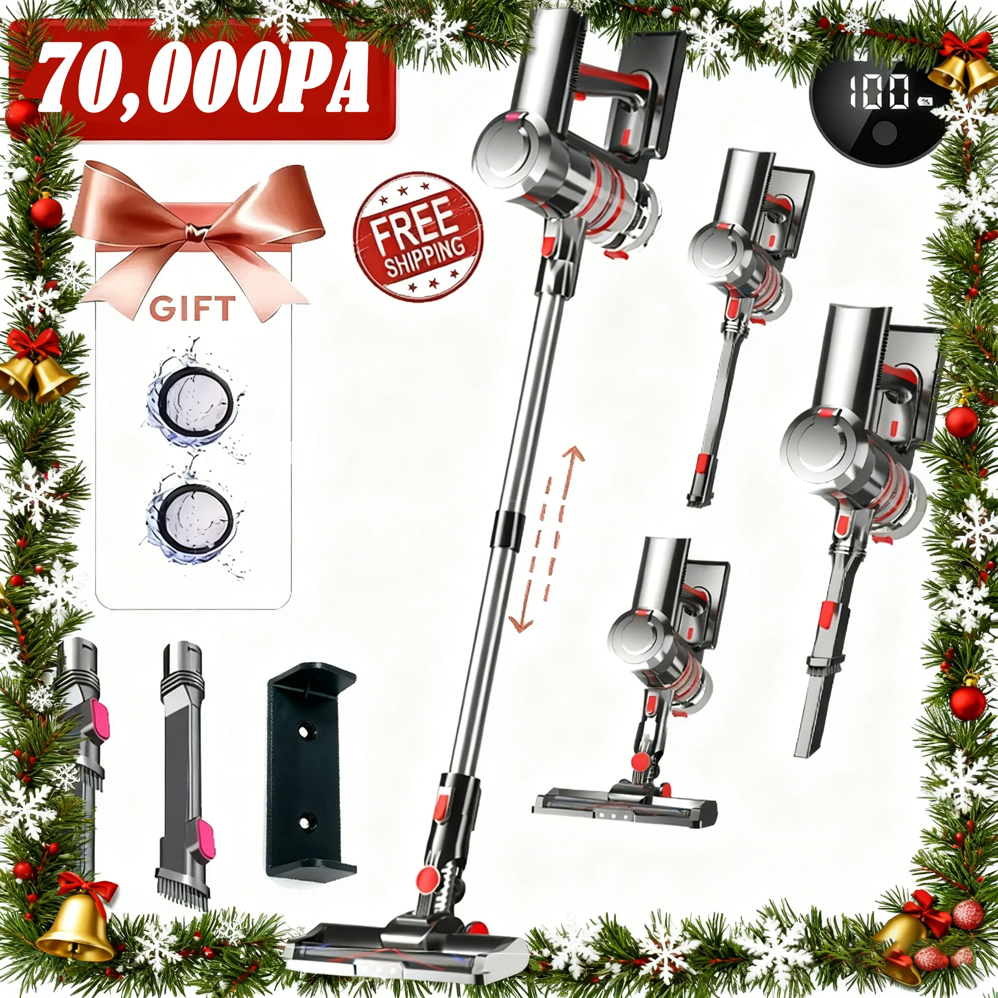 KOVOKI V8 70Kpa 210W aspiradora inalámbrica coche 15-35 minutos electrodoméstico batería extraíble inalámbrica nuevo motor sin e