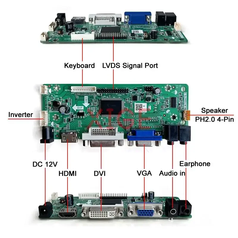 For HSD150PK14 ITSX95 N150P5 HSD150PK17 Matrix Controller Drive Board DIY Kit 1400x1050 1400*1050 HDMI+DVI+VGA LVDS-30Pin 1-CCFL