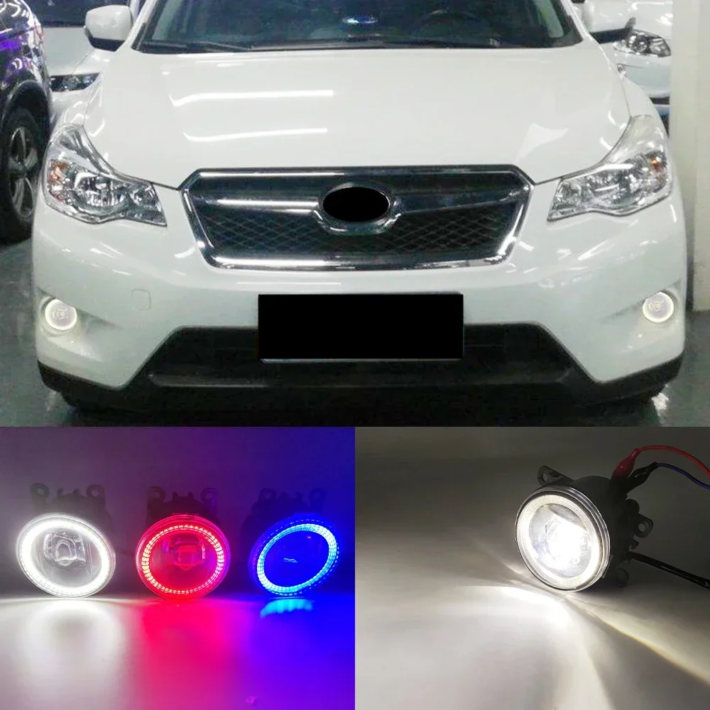 

New！ 1 Pair 2 Functions Auto LED DRL Daytime Running Light Car Projector Fog Lamp Foglight For Subaru XV 2012-2018