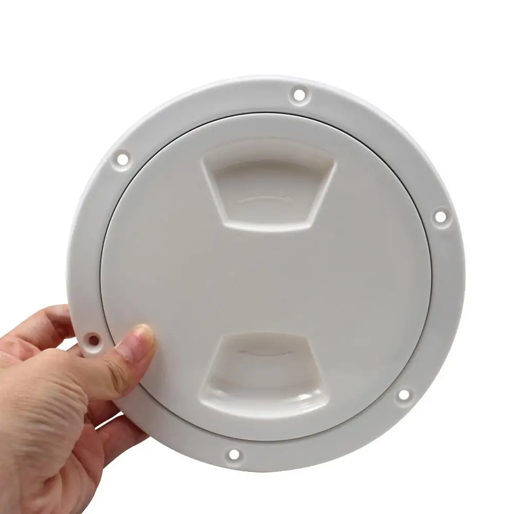 

Marine Boat White Round Deck Hatch For Boats 5'' Kayak Deck Plate With Non Slip Rubber Deck Hatch Cover