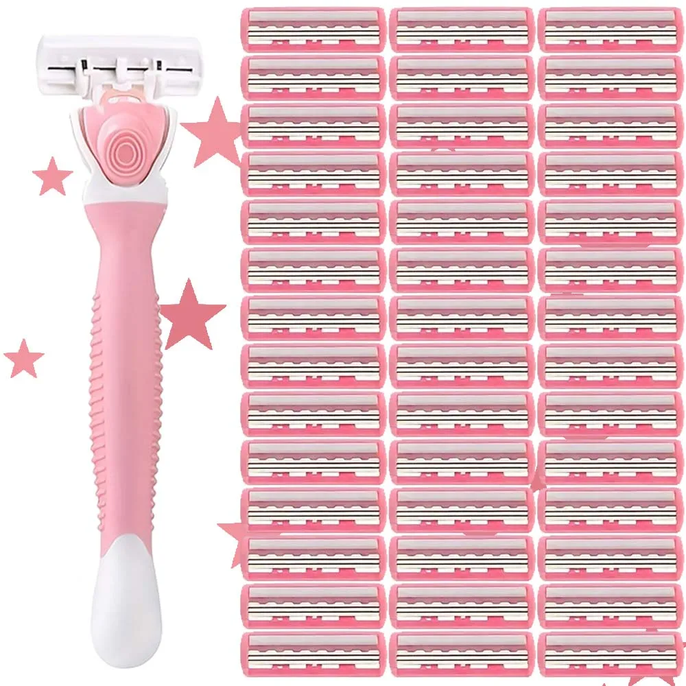 

Высококачественная женская бритва, острые лезвия, удобная ручка, безмасляная, идеальный выбор для красоты и праздничных подарков.