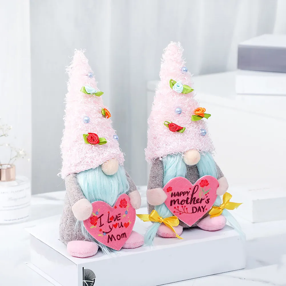 

2Pcs Heart Gnome Ornaments Premium Mother's Day Gifts Home Decoration Lovely Gnome Decor Creative Stylish Party Decoration