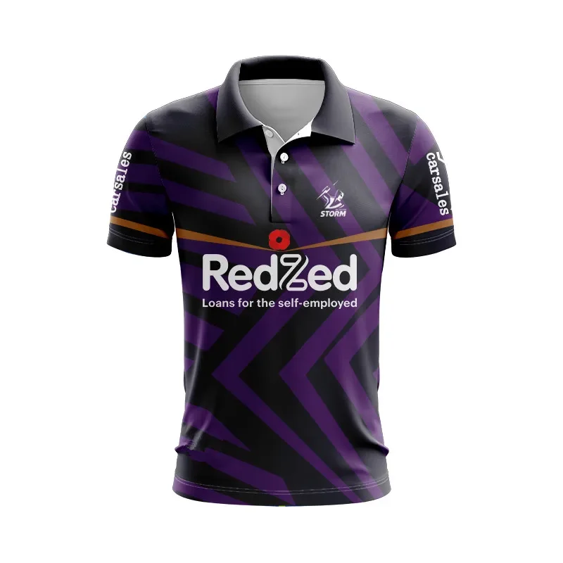 

2024 MELBOURNE STORM MENS ANZAC RUGBY POLO SHIRT JERSEY size S--5XL ( Print name and number )