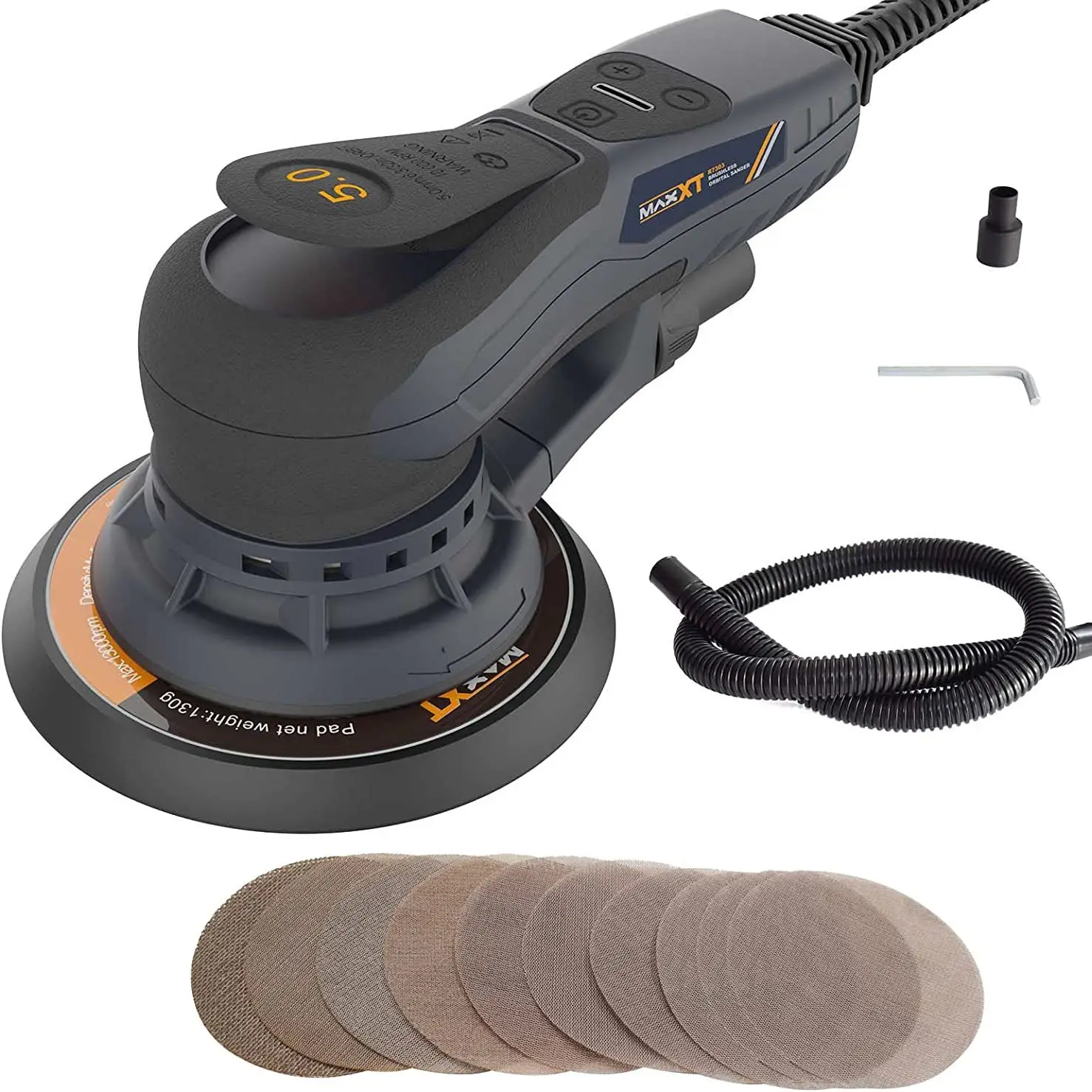 

MAXXT Random Orbital Sander Brushless 350W 3A Multi-function Variable Speed Electric Corded Orbital Sanders Machine Polishing