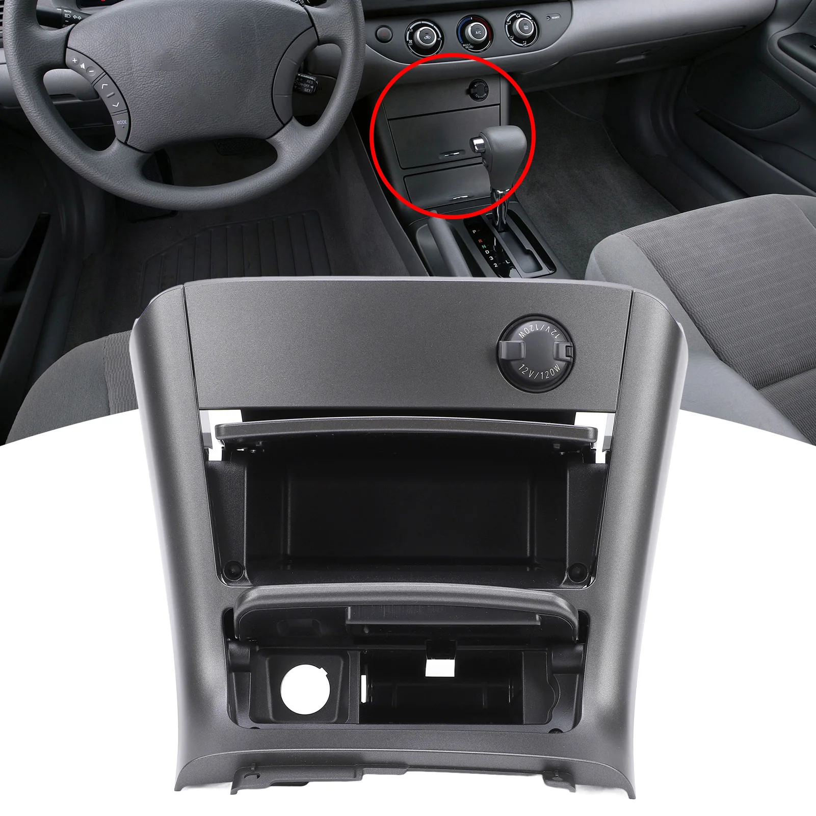 لوحة التحكم المركزية صندوق تخزين والعتاد شيفتر صندوق القفازات ولاعة السيجار ثقب لوحة الجمعية لتويوتا كامري XV30 2001 ‐ 2006