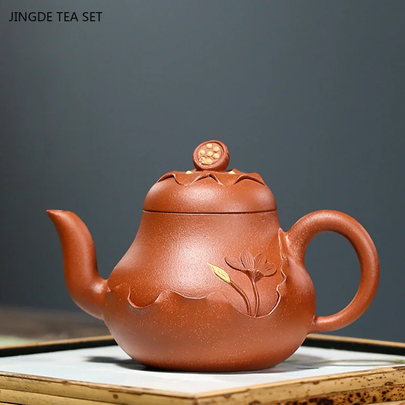 1PCS 220ml High-grade Yixing Purple Clay Teapot Master Handmade Beauty Teapot Antique Filter Tea Infuser Zisha Tea Accessories