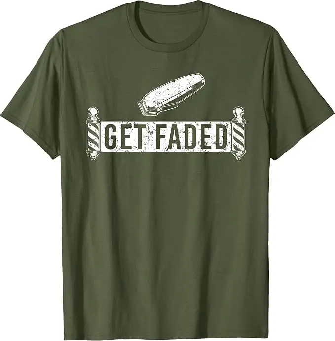 Lustiges „Get Faded Barber“-Design für Männer, Väter, Friseur-Liebhaber, T-Shirt, Y2k-Friseur-Grafik-Schriftzug, weiches Baumwoll-Oberteil – Detail 7
