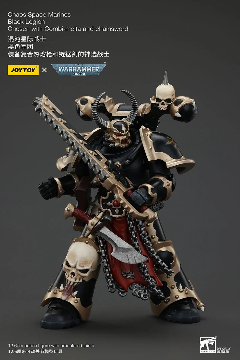 JOYTOY Warhammer 40K 1/18 الفوضى مشاة البحرية الفضائية الفيلق الأسود المختار عمل الشكل الجندي العسكري تمثال نموذج لعبة قابلة للجمع