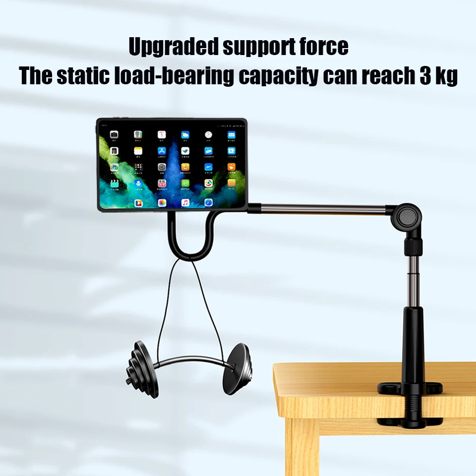 Magnetyczny uchwyt na tablet z długim ramieniem do iPada Pro Air Mini Galaxy Tab Xiaomi Lenovo 4-13 cali, uchwyt na tablet i telefon do łóżka — zdjęcie produktu 3