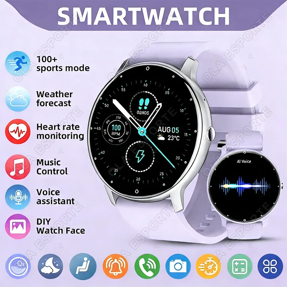 

2026 New Waterproof Sport Fitness Tracker Smart Watch Full Touch Screen Bluetooth Call Health Monitor Smartwatch For Men Women