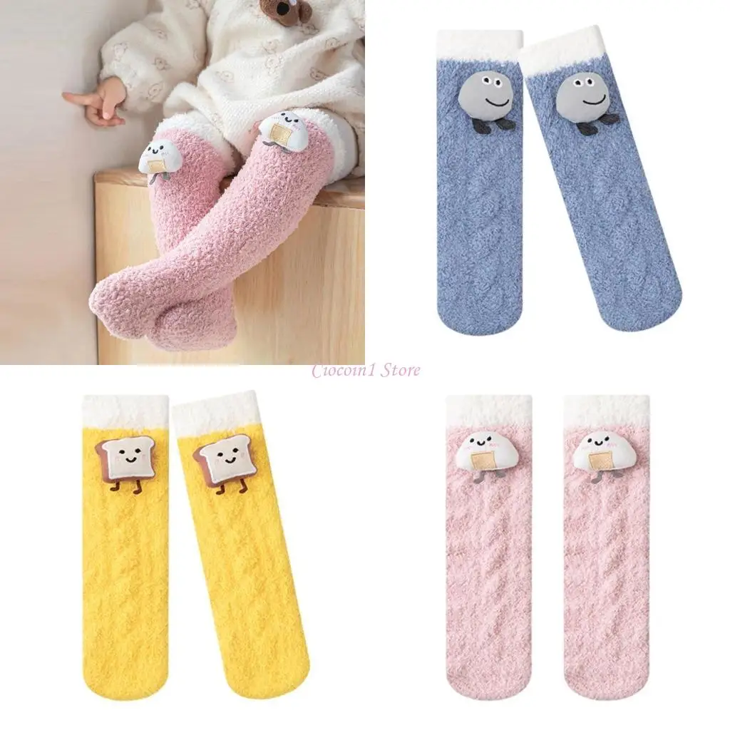 

Y1UB Cartoon Stuffed Dolls Over the Knee Socks for 0-3Years Baby Soft Fleece Lining Keep Legs Warm Outdoor Indoor Daily Wear