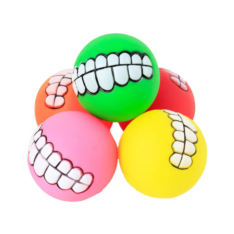 1pc Rubber Dog Toys Squeaky Cleaning Tooth Dog Chew Toy Small Puppy Toys Ball Bite Resistant Pet Supplies Petshop Diameter