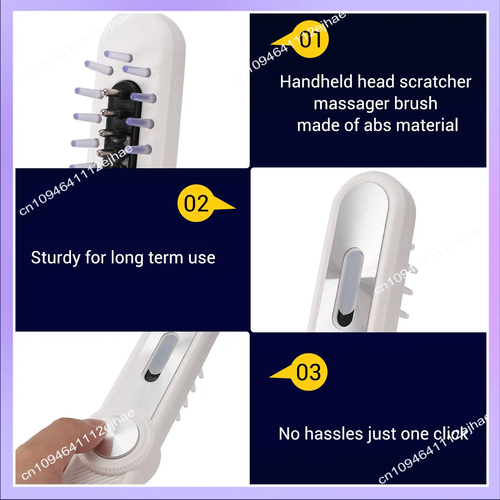 N83R Electric Hair Oil Applicator With Red Blue Light For Women Men Sturdy Multifunctional Handheld Heads Scratcher Massager