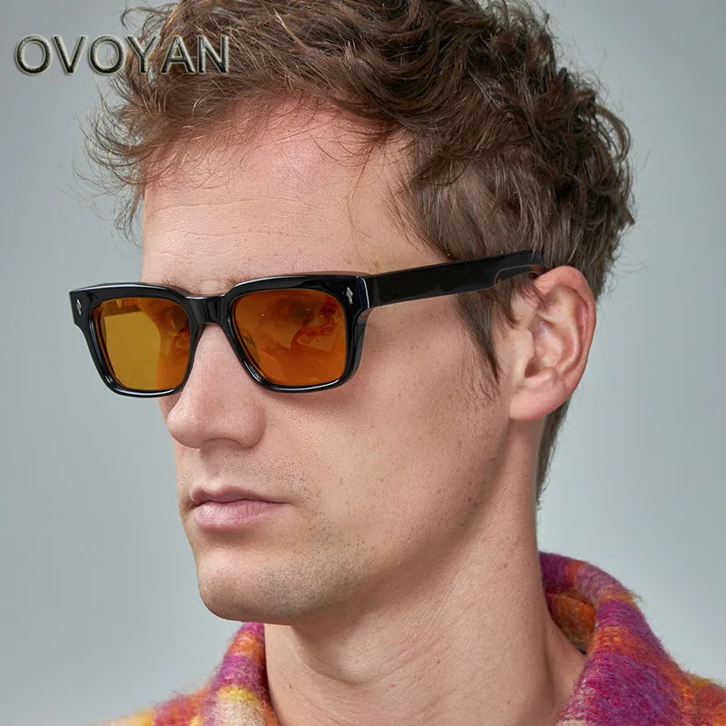 OVOYAN Square Drving Sunglasses Men Vintage Simple Glasses Men/Women Outdoor Driving 2024 Eyewear Retro Men Gafas De Sol Mujer